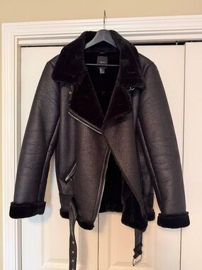 Forever 21 Faux Shearling Moto Jacket